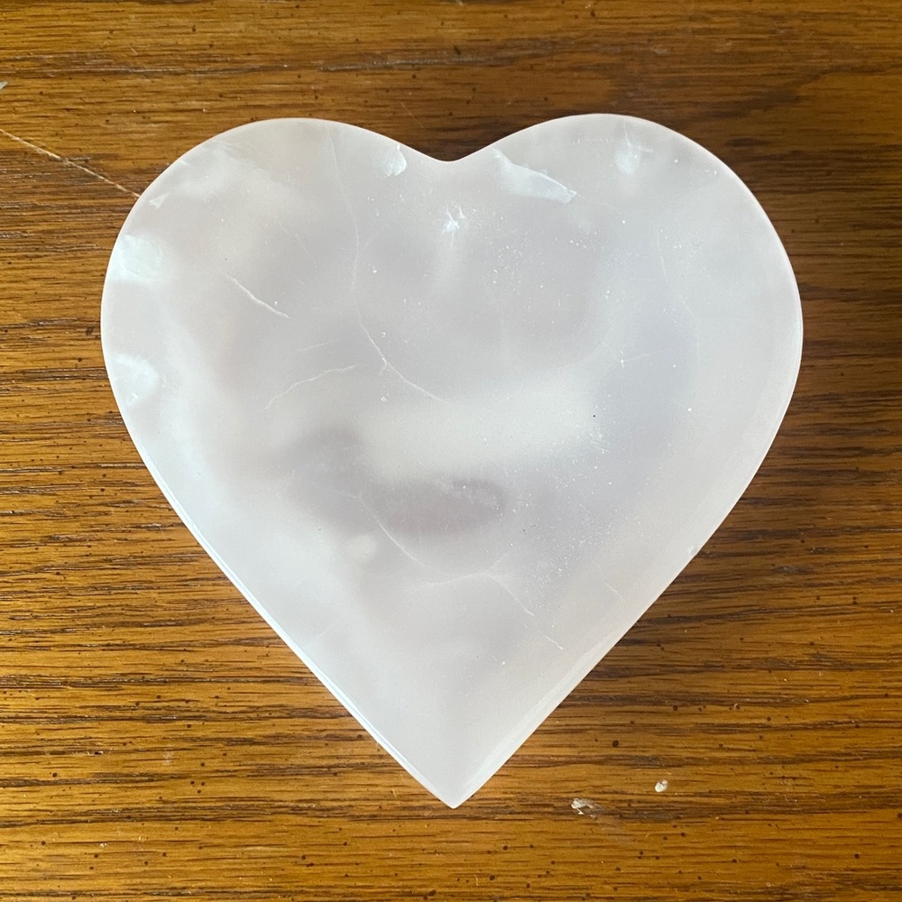 Heart Shaped Pink Calcite Crystal Bowl